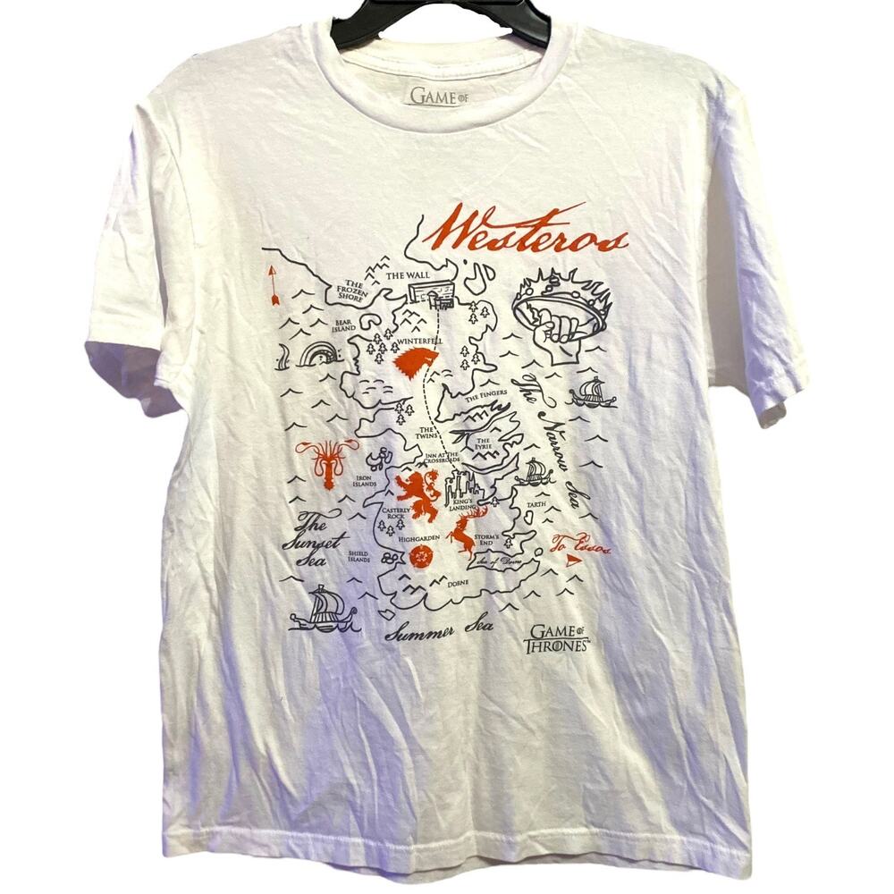 Game of Thrones Westeros Map Short Sleeve Tshirt Medium